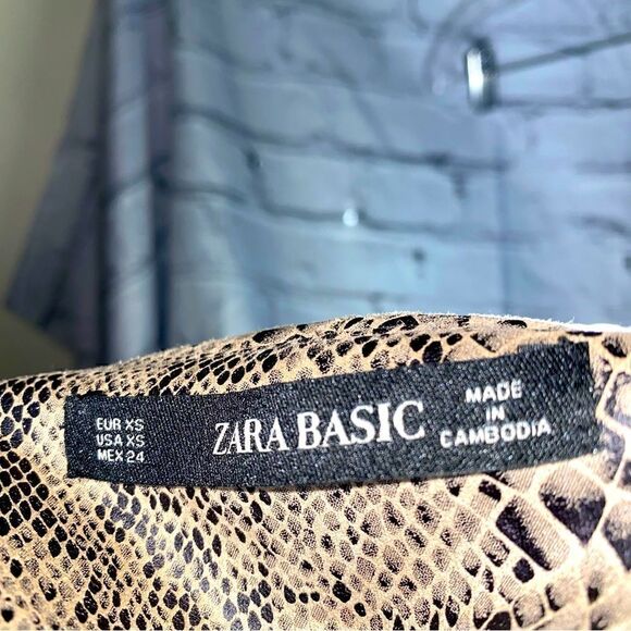 NEW! ZARA Basic Python Print Faux Suede Wrap Skort-Size XS - Picture 5 of 8